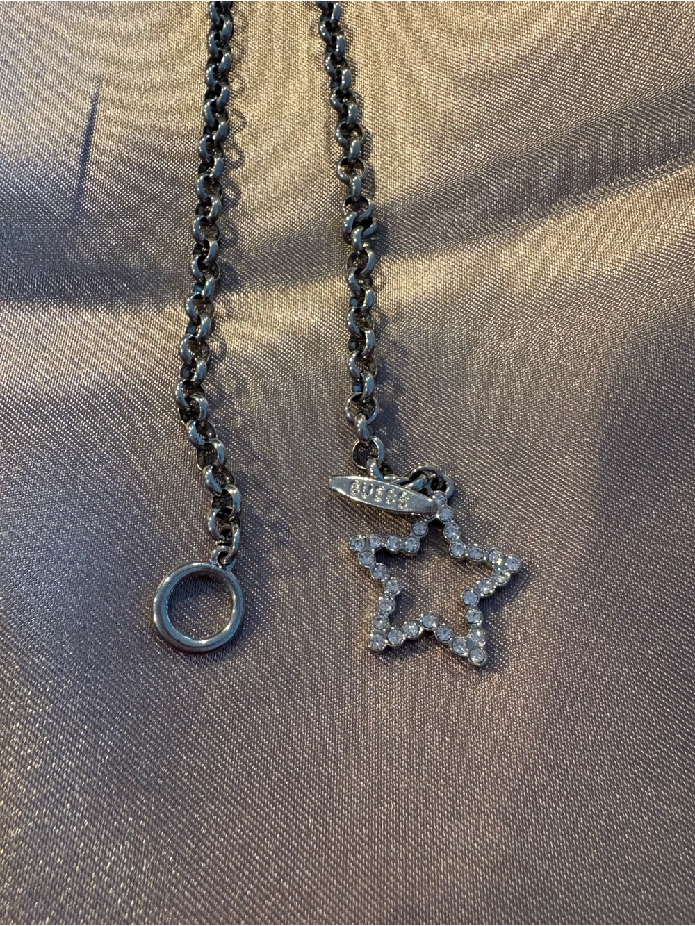 Guess Silver Star Pendant Chain Necklace - Picture 7 of 7